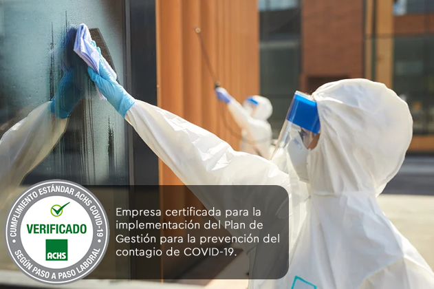 Empresa certificada para la implementación del Plan de Gestión para la prevención del contagio de COVID-19